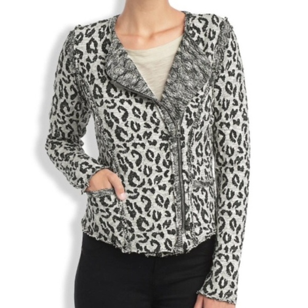 Lucky Lotus Leopard Cropped Blazer Large